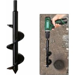 Jardin Foreuse, Tige Hexagonale Acier Inoxydable, Tariere Thermique, Creuser Des Trous Cultiver En Profondeur, Outil De Plantation Pratique Pour Fleur Planter Des Arbres Arbustes (Dia: 8cm L: 30cm)