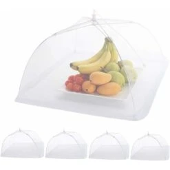 5pcs Cloche Alimentaire Pliable En Maille Housse Couverture De Nourriture à Pop-up Anti-Mouches Moustiques Pique-Nique-43cm