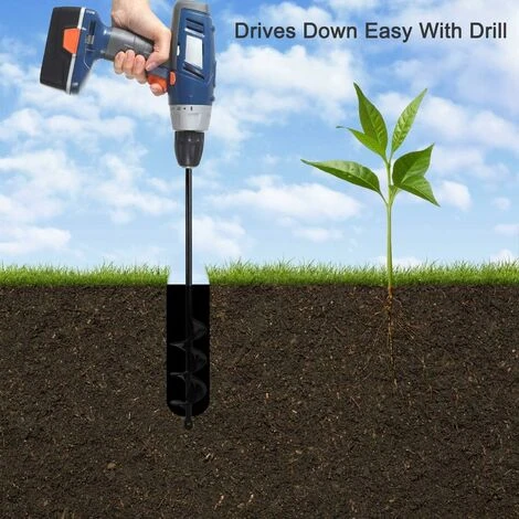 Mèche Jardin Tarière, Fontainebleau Perceuse à Spirale, Outil De Plantation Pratique, Creuser Des Trous Cultiver En Profondeur, Foret Planteuse De Perçage à Arbre Hex Bulbe à Fleurs (46×370mm) 2 Mèche Jardin Tarière, Fontainebleau Perceuse à Spirale, Outil De Plantation Pratique, Creuser Des Trous Cultiver En Profondeur, Foret Planteuse De Perçage à Arbre Hex Bulbe à Fleurs (46×370mm) – Image 2