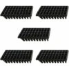 5Pcs Plateaux De Culture De Plantes 50 Plateaux De Démarrage De Semis De Cellules Pour La Germination Des Graines Et Le Plateau De Propagation En Plastique Des Semis Noir