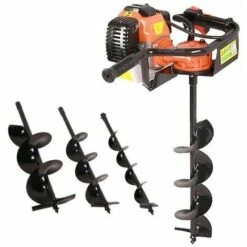 Varan Motors - TT-GD520-EU2 TARIERE Thermique Essence EU2 3CV 52CC + 3 Sabots De Forage (100 150 200mm)