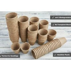 Pots Biodégradables,50pcs Pot De Semis Biodegradable, Pots En Fibre Sans Tourbe, Godet Semis Biodegradable, Pot De Tourbe 7 Pots Biodégradables,50pcs Pot De Semis Biodegradable, Pots En Fibre Sans Tourbe, Godet Semis Biodegradable, Pot De Tourbe -Terre Tendre Soldes Boutique 44322920 4