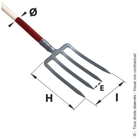 Fourche à Bêcher Renforcée 4 Dents 30 Cm Avec Manche Pomme 2 Fourche à Bêcher Renforcée 4 Dents 30 Cm Avec Manche Pomme – Image 2
