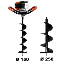 Tarière Thermique 52 Cm3 + Mèches 150 Et 250 Mm