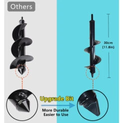 Jardin Foreuse,Tige Hexagonale Acier Inoxydable,Tariere Thermique,Creuser Des Trous Cultiver En Profondeur,Outil De Plantation Pratique Pour Fleur Planter Des Arbres Arbustes (Dia: 8cm L: 30cm) GrooFo -Terre Tendre Soldes Boutique 46770023 3