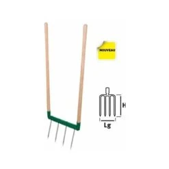 Leborgne Biogrif NaturOvert 4 Dents Interchangeables - Manche Bois Certifié PEFC 100%