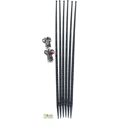 Mikado Tuteur Tomate - PACK 150 ANTHRACITE : 6 Tuteurs 150 Cm Et 24 Attaches 1 Mikado Tuteur Tomate - PACK 150 ANTHRACITE : 6 Tuteurs 150 Cm Et 24 Attaches