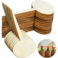 Étiquettes De Plantes Durables, En Forme D'ovale Étiquettes Plantes En Bois Étiquettes De Jardin Imperméable, Etiquette Jardin Pour Fleur Légumes Graine Jardin Pépinière Macaron