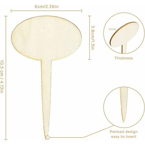 Étiquettes De Plantes Durables, En Forme D'ovale Étiquettes Plantes En Bois Étiquettes De Jardin Imperméable, Etiquette Jardin Pour Fleur Légumes Graine Jardin Pépinière Macaron 2 Étiquettes De Plantes Durables, En Forme D'ovale Étiquettes Plantes En Bois Étiquettes De Jardin Imperméable, Etiquette Jardin Pour Fleur Légumes Graine Jardin Pépinière Macaron – Image 2