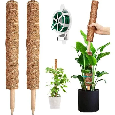 Tuteur Plante, 2 Pièces 41CM Support Plante Grimpante Tuteur Coco Pour Plante Monstera Maison Jardin Avec Twist 20 Meter Pour Soutenir Les Plantes 1 Tuteur Plante, 2 Pièces 41CM Support Plante Grimpante Tuteur Coco Pour Plante Monstera Maison Jardin Avec Twist 20 Meter Pour Soutenir Les Plantes