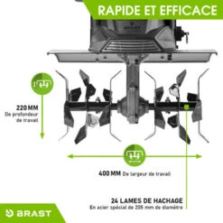 Motobineuse électrique 1200W - 24 Lames/6 Fraises - 40cm – 22cm Profondeur De Travail - Accouplement Anti-blocage - Interrupteur De Sécurité - BRAST 7 Motobineuse électrique 1200W - 24 Lames/6 Fraises - 40cm – 22cm Profondeur De Travail - Accouplement Anti-blocage - Interrupteur De Sécurité - BRAST -Terre Tendre Soldes Boutique 54234373 3