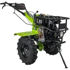 Motoculteur Thermique Diesel 12CV 456Cm3 Transmission Directe 8900W 2 Fraises Butteur Double + Remorque 285 X 126 X 141 Cm VITO -Terre Tendre Soldes Boutique 54901788 3