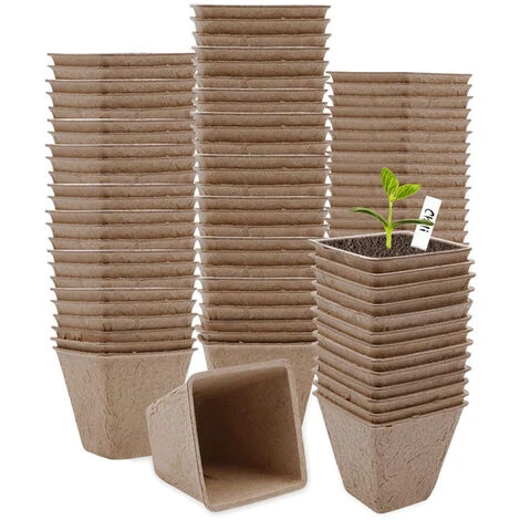 100 Pièces Pots De Semis En Fibre Biodégradable Godet Culture Semis Pour Jardins Potagers Serres - 6cm 1 100 Pièces Pots De Semis En Fibre Biodégradable Godet Culture Semis Pour Jardins Potagers Serres - 6cm