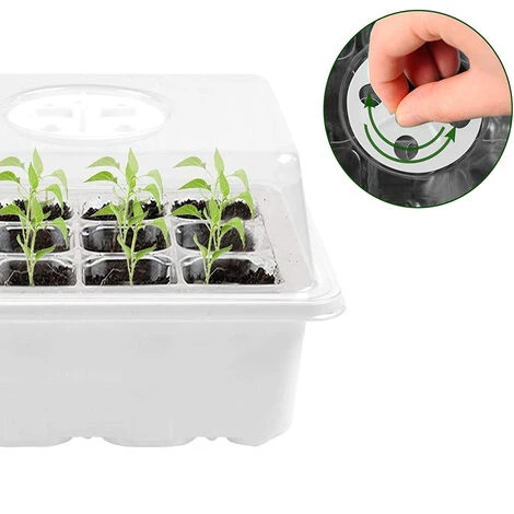 6 Pack Bac à Semis Mini Serre Potager Petite Serre Pour Semis De 12 Cellules Avec Outils De Plantation Et Étiquettes De Plantes Blanc 4 6 Pack Bac à Semis Mini Serre Potager Petite Serre Pour Semis De 12 Cellules Avec Outils De Plantation Et Étiquettes De Plantes Blanc – Image 4