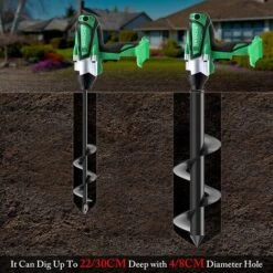 2 Pcs Mèche Jardin Tarière Ø 80×300mm + Ø40×220mm, Foret De Jardin En Spirale Pour Faire Trou Planter Des Arbres, Arbustes -Terre Tendre Soldes Boutique 55942955 3