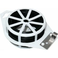 100m Fil De Fer Jardin Cravate，de Jardin Douce, Fil Jardinage Cravate Végétale Torsadée, Fil Plastifié Avec Couteaux， 100 Mètres 1 Rouleau Le Noir(avec Ciseaux)