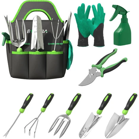 Ensemble D'outils De Jardin - BIGZZIA 9 Pièces Kit Outils De Jardinage En Acier Inoxydable Lourd Avec Sac De Transport - Pour Les Amoureux Du Jardin - Vert 1 Ensemble D'outils De Jardin - BIGZZIA 9 Pièces Kit Outils De Jardinage En Acier Inoxydable Lourd Avec Sac De Transport - Pour Les Amoureux Du Jardin - Vert