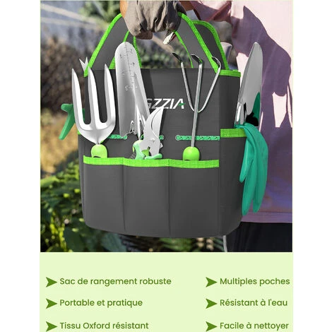 Ensemble D'outils De Jardin - BIGZZIA 9 Pièces Kit Outils De Jardinage En Acier Inoxydable Lourd Avec Sac De Transport - Pour Les Amoureux Du Jardin - Vert 5 Ensemble D'outils De Jardin - BIGZZIA 9 Pièces Kit Outils De Jardinage En Acier Inoxydable Lourd Avec Sac De Transport - Pour Les Amoureux Du Jardin - Vert – Image 5
