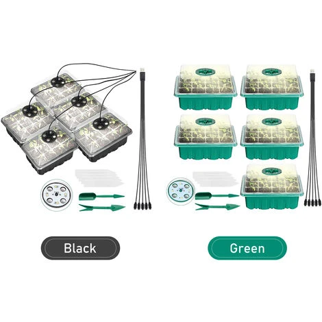 Lot De 5 Plateaux De Démarrage Pour Graines De Plantes Avec Lumières De Croissance Pour Planter Des Graines 60 Cellules De Semis Kit De Démarrage De Plantes Biologiques Avec 5 étiquettes Et 2 Outils De Transplantation (vert) 2 Lot De 5 Plateaux De Démarrage Pour Graines De Plantes Avec Lumières De Croissance Pour Planter Des Graines 60 Cellules De Semis Kit De Démarrage De Plantes Biologiques Avec 5 étiquettes Et 2 Outils De Transplantation (vert) – Image 2