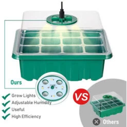 Lot De 5 Plateaux De Démarrage Pour Graines De Plantes Avec Lumières De Croissance Pour Planter Des Graines 60 Cellules De Semis Kit De Démarrage De Plantes Biologiques Avec 5 étiquettes Et 2 Outils De Transplantation (vert) 7 Lot De 5 Plateaux De Démarrage Pour Graines De Plantes Avec Lumières De Croissance Pour Planter Des Graines 60 Cellules De Semis Kit De Démarrage De Plantes Biologiques Avec 5 étiquettes Et 2 Outils De Transplantation (vert) -Terre Tendre Soldes Boutique 58208200 3