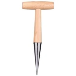 Plantoir à Bulbes Avec Pointe En Acier 28 Cm - Plantoir à Main Avec Manche En Bois Solide - Outil De Jardinage LO-Ron