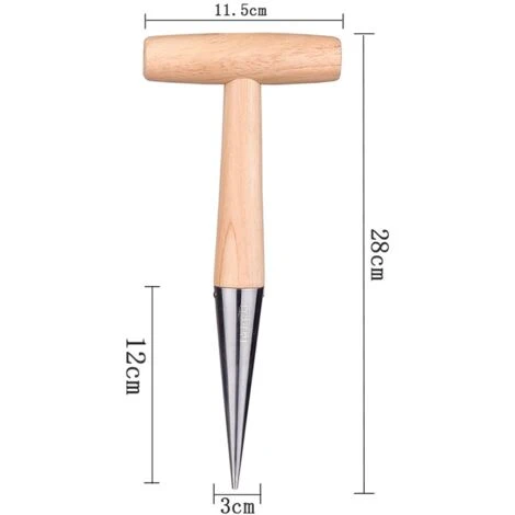 Plantoir à Bulbes Avec Pointe En Acier 28 Cm - Plantoir à Main Avec Manche En Bois Solide - Outil De Jardinage LO-Ron 2 Plantoir à Bulbes Avec Pointe En Acier 28 Cm - Plantoir à Main Avec Manche En Bois Solide - Outil De Jardinage LO-Ron – Image 2