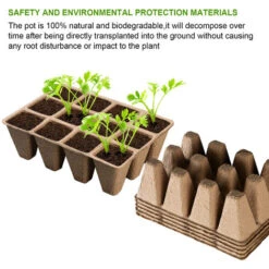 12 Pièces Plateau Semis Réutilisable Godet Semis Biodegradable,Pots En Tourbe Pour Semis,Bac De Semis Pour Plantes,Godet Semis,Cellulose,Pot Jardinage,Pépinière,Plante Conteneur,Mini Serre Semis -Terre Tendre Soldes Boutique 59506831 4