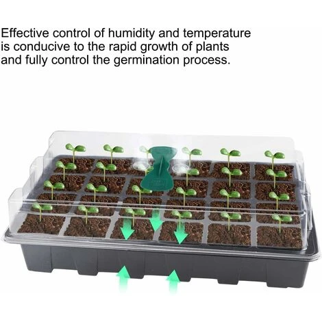 Plateau De Semis 5 Pièces 24 Cellules Plateau De Semis En Plastique Propagateur De Germination Avec Couvercle Pour Jardin Balcon Légumes Plantes Fruitières 3 Plateau De Semis 5 Pièces 24 Cellules Plateau De Semis En Plastique Propagateur De Germination Avec Couvercle Pour Jardin Balcon Légumes Plantes Fruitières – Image 3