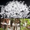 100 Pièces Cordeau De Jardin Clips De Support De Plante En Plastique Blanc Clips De Tomate, Clips De Treillis Pour Légumes De Vigne De Tomate De Fleur