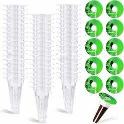 Cordeau De Jardin Le Kit De Culture Hydroponique 100 Pièces Comprend 50 Paniers De Rechange Pour Plantes Hydroponiques Et 50 étiquettes De Pot De Graines Pour Panier D'éponges De Culture Compatible