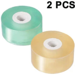 2 Pcs Ruban De Greffage, Ruban De Greffage De Jardin Extensible Rubans De Réparation De Plantes Film De Fleuristerie Pour Arbre Fruitier Floral Et Ruban De Bourgeonnement En Poly (jaune, Vert)