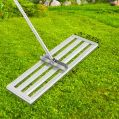 VEVOR Rateau Nivellement Pelouse Inox Outil Jardin Terrain Golf 76,2x25,4 Cm -Terre Tendre Soldes Boutique 69342717 4