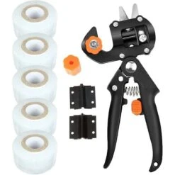 Ciseaux De Greffage Professionnels, Pince à Greffer 3 Lames Interchangeables (V, Ω, U) En Acier, Ciseaux Greffage, Avec 5 Film Ruban, Idéale Pour Les Arbres Fruitiers Et Pieds De Vigne