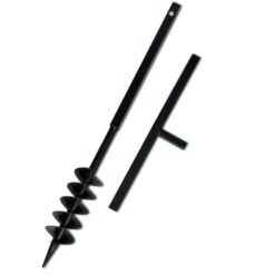 Tarière De Sol Avec Mèche De Tarière Spirales 100 Mm Acier Noir