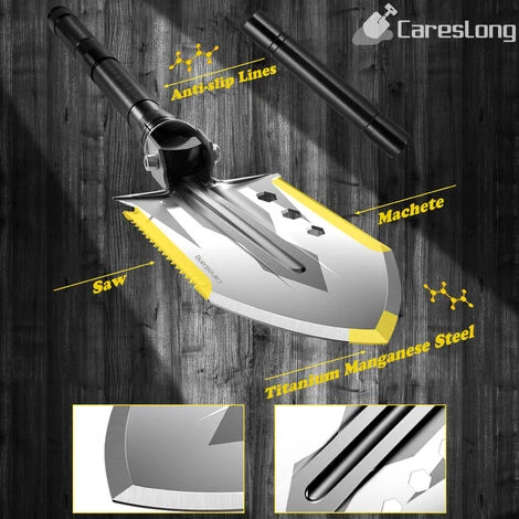 Pelle De Camping 76cm Multifonction Pelle Pliante Adaptée Au à La Survie à La Randonnée Et Au Jardinage 5 Pelle De Camping 76cm Multifonction Pelle Pliante Adaptée Au à La Survie à La Randonnée Et Au Jardinage – Image 5