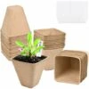 Lot De 50 Pot Semis Biodegradable, 8x8 Cm Pots De Culture Avec 50pcs Etiquette Plante, Pots De Semis, Godet De Semis Pour Graines, Semis, Germer (8x8 Cm)