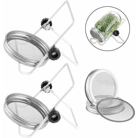 Couvercle De Germination 6 Pièces Avec écran En Acier Inoxydable 4 Pièces Et Support De Germination De Graines De Germination 2 Pièces (blanc) 2 Couvercle De Germination 6 Pièces Avec écran En Acier Inoxydable 4 Pièces Et Support De Germination De Graines De Germination 2 Pièces (blanc) – Image 2