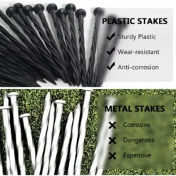 Piquets D&39ancrage Pour Plantes, 30 Pièces, Support Pour Sable, Patio, Piquets De Mauvaises Herbes, 8 En Non-creuser, Clture Sécurisée Pour Pelouse,black,30pcs Anchor Stakes -Terre Tendre Soldes Boutique 78767268 3