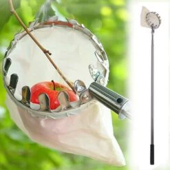 Cueilleur De Fruits En Métal, équipement De Cueillette De Fruits, Outils, Tête De Récolte, Panier Avec Sac De Transport, Fruits Réglables De 5 Pieds,France -Terre Tendre Soldes Boutique 78767405 5