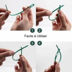 100 Pcs Accroche-Tuteurs Pour Tomates Arbres Tuteurs De Plantes Attache Et Soutien Réglable Pour Plantes Serre-câble Lien En Plastique Pour Jardinage Bricolage 23CM -Terre Tendre Soldes Boutique 78949559 3