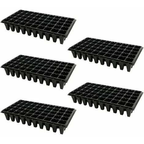 5Pcs Plateaux De Culture De Plantes 50 Plateaux De Démarrage De Semis De Cellules Pour La Germination Des Graines Et Le Plateau De Propagation En Plastique Des Semis Noir 2 5Pcs Plateaux De Culture De Plantes 50 Plateaux De Démarrage De Semis De Cellules Pour La Germination Des Graines Et Le Plateau De Propagation En Plastique Des Semis Noir – Image 2