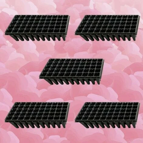 5Pcs Plateaux De Culture De Plantes 50 Plateaux De Démarrage De Semis De Cellules Pour La Germination Des Graines Et Le Plateau De Propagation En Plastique Des Semis Noir 5 5Pcs Plateaux De Culture De Plantes 50 Plateaux De Démarrage De Semis De Cellules Pour La Germination Des Graines Et Le Plateau De Propagation En Plastique Des Semis Noir – Image 5