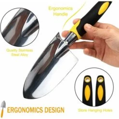 5Pièces Outils Jardinage Adulte Kit Jardinage Femme Interieur Potager Exterieur Outil Jardin Griffe Rateau Jardin Fourche Manche Sarcloir Jardinage Transplantoir Pelle à Terreau -Terre Tendre Soldes Boutique 80441746 4