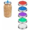 5Pcs Pot Mason Couvercle, Silicone Couvercles Fermentation SAS Sans Eau Couvercle Germination