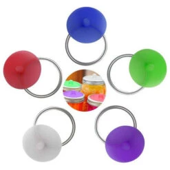5Pcs Pot Mason Couvercle, Silicone Couvercles Fermentation SAS Sans Eau Couvercle Germination 9 5Pcs Pot Mason Couvercle, Silicone Couvercles Fermentation SAS Sans Eau Couvercle Germination -Terre Tendre Soldes Boutique 80605275 5