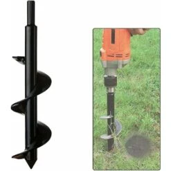 Jardin Foreuse, Tige Hexagonale Acier Inoxydable, Tariere Thermique, Creuser Des Trous Cultiver En Profondeur, Outil De Plantation Pratique Pour Fleur Planter Des Arbres Arbustes (Dia: 8cm L: 30cm)