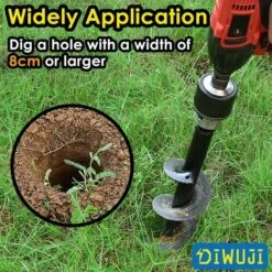 Jardin Foreuse, Tige Hexagonale Acier Inoxydable, Tariere Thermique, Creuser Des Trous Cultiver En Profondeur, Outil De Plantation Pratique Pour Fleur Planter Des Arbres Arbustes (Dia: 8cm L: 30cm) -Terre Tendre Soldes Boutique 80970664 3