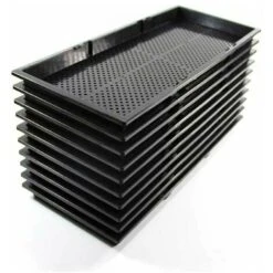 HDAOU 10pcs Plastique Plateau De Culture Plateau Semis Réutilisable Bac Pour Plantation Noir Pour Hydroponique En Serre Germination Des Plantes De Semis