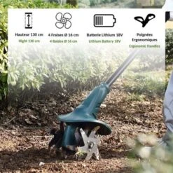 Motobineuse Electrique Sans Fil 18V Avec Batterie - 4 Fraises Largeur De Travail 20 CM 7 Motobineuse Electrique Sans Fil 18V Avec Batterie - 4 Fraises Largeur De Travail 20 CM -Terre Tendre Soldes Boutique 81923430 3