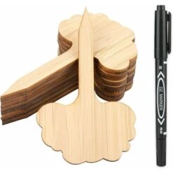 Aunrtb 36 Pièces Etiquette Jardin Exterieur, Etiquette Pour Plante Bambou, Etiquette Potager,Etiquettes Semis,Convient Aux Légumes Succulents Et Aux Fleurs,Forme Arbre,6X10CM